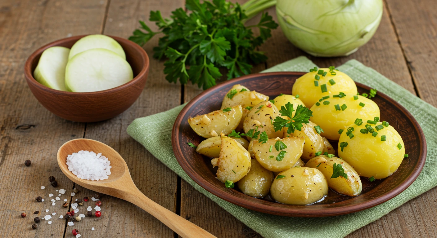 Kohlrabi richtig schneiden und zubereiten – frisches Gemüse auf einem Holzbrett